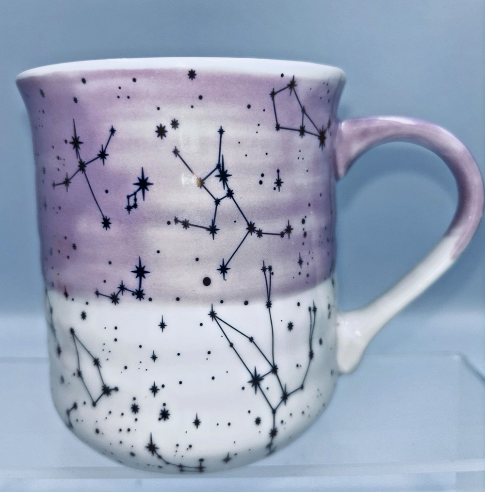 Pink Gold Constellation Mug Ceramic CelestialStay Wild Moon Child Heavy Large